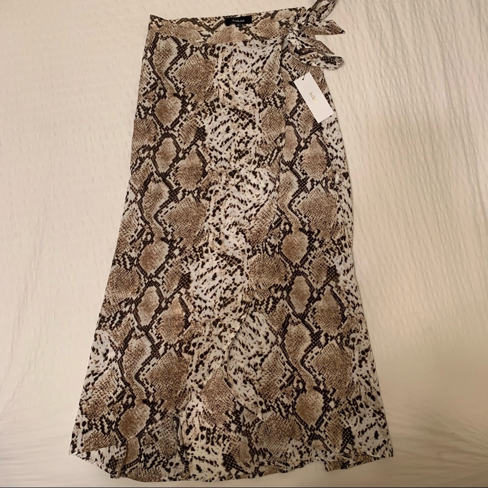 Snake / Python Print Wrap Maxi Skirt Nwt - image 8